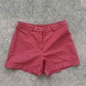 Ann Taylor LOFT red and white striped 100% cotton shorts